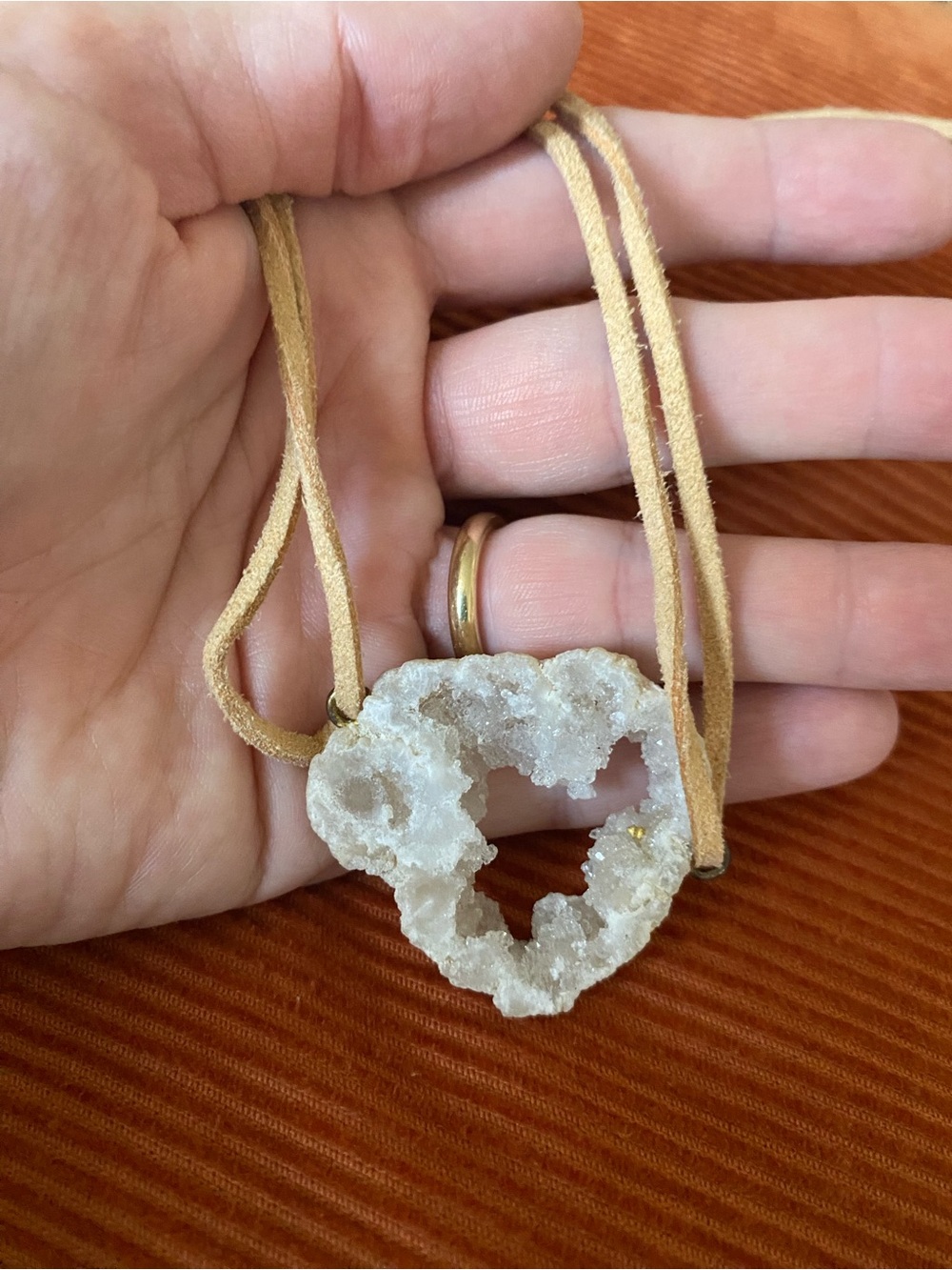 Bohemian-style Quartz Geode Slice Pendant Necklace